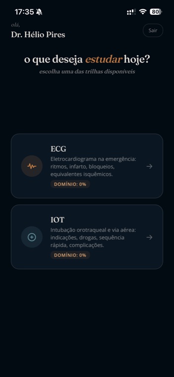 App Aevora, escolha de trilha de estudo