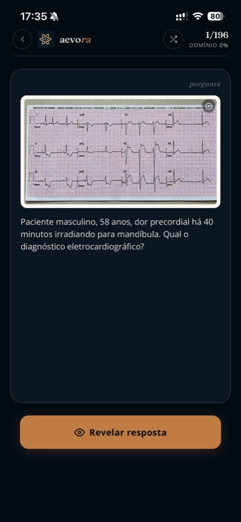 Flashcard de ECG com caso clínico
