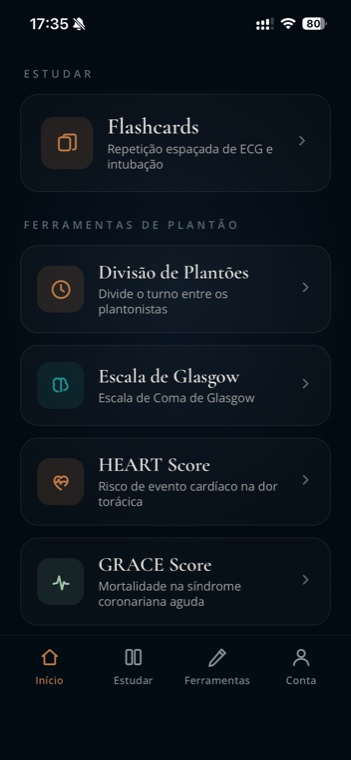 App Aevora, tela inicial